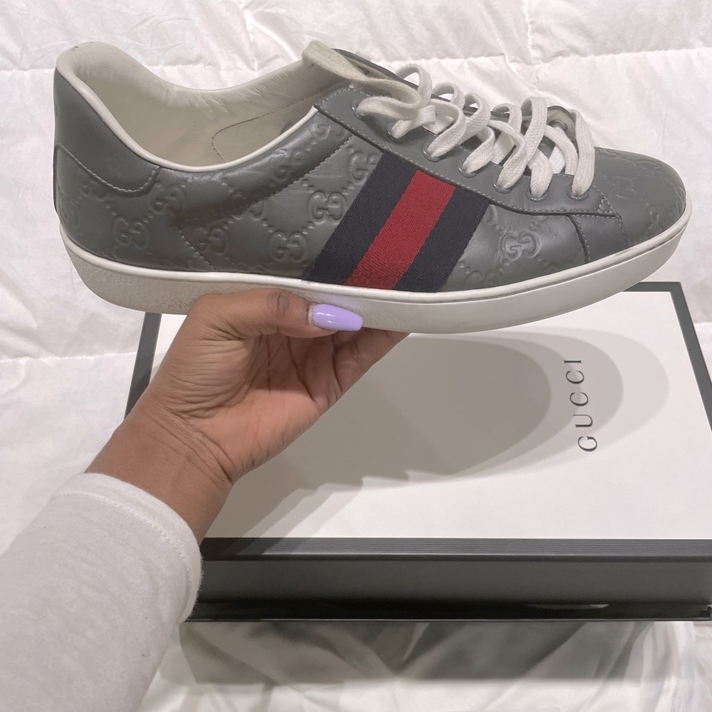 Gucci Ace Men’s Sneakers Gray/grey GG Embossed